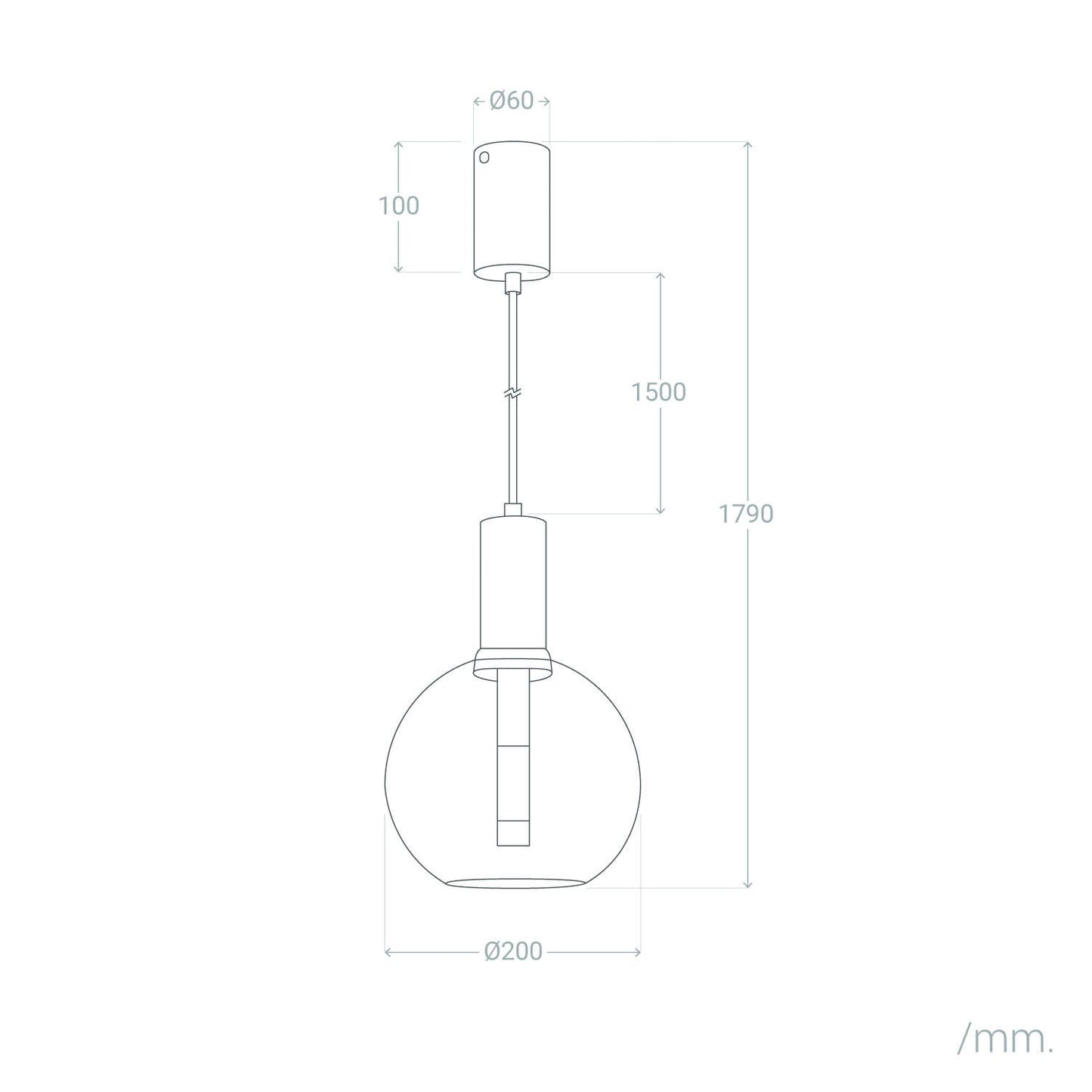 Lámpara Colgante LED 5W Metal y Cristal Ludvika