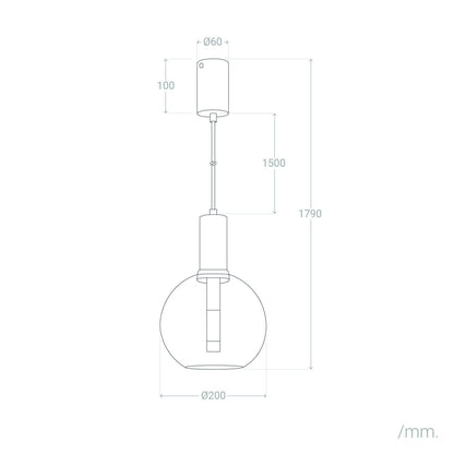 Lámpara Colgante LED 5W Metal y Cristal Ludvika