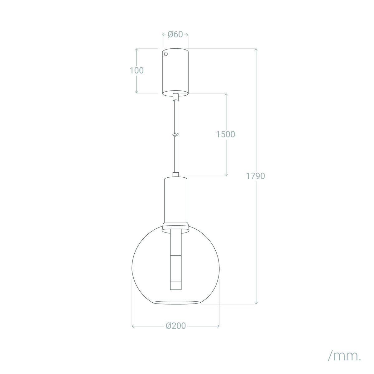 Lámpara Colgante LED 5W Metal y Cristal Ludvika