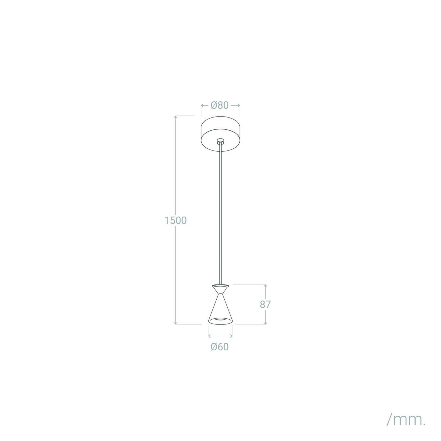 Lámpara Colgante LED 6W Aluminio Drake