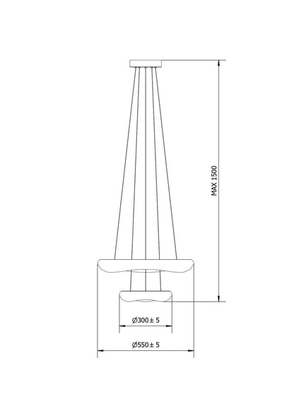 Lámpara Colgante LED 72W Metal Ø550 mm Kate Duo