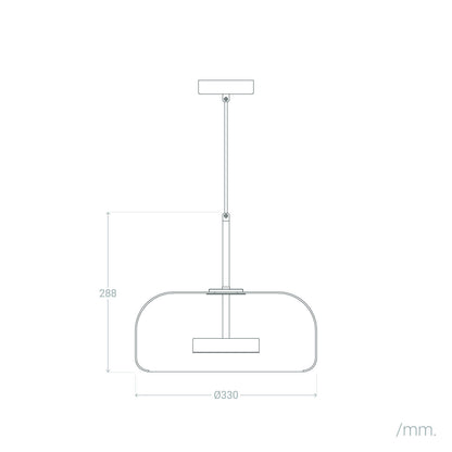 Lámpara Colgante LED 7W Metal y Cristal Aba