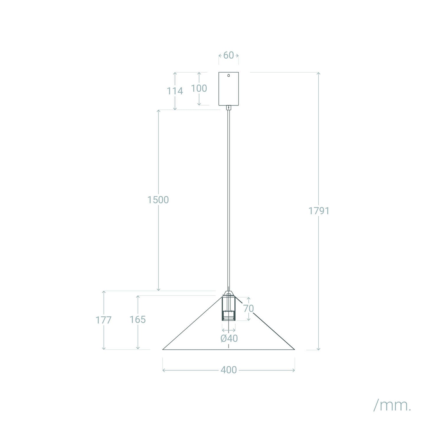 Lámpara Colgante LED 8W Aluminio Elise L