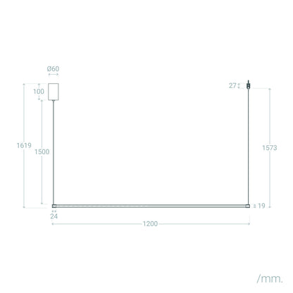 Lámpara Colgante Lineal LED 12W Aluminio SwitchCCT Lislea