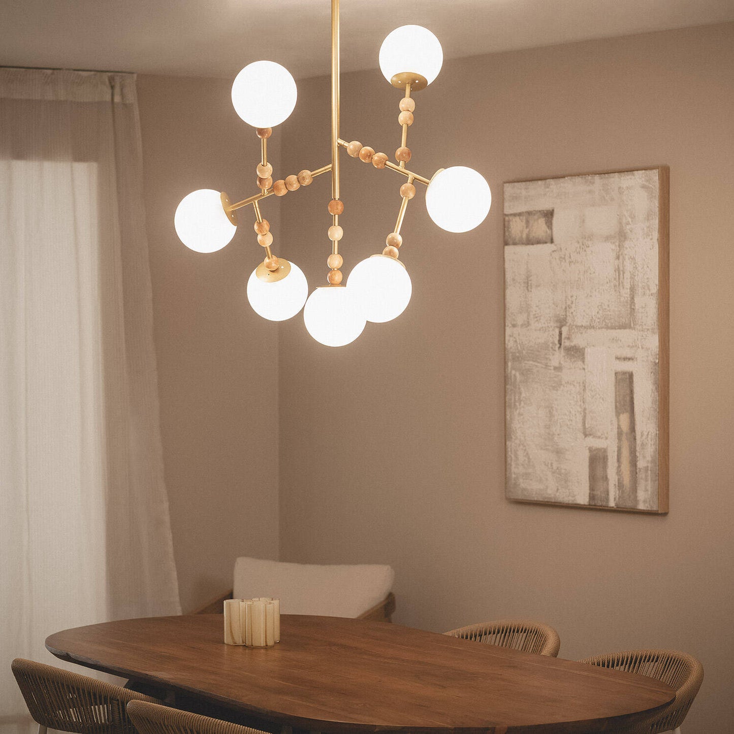 Lámpara Colgante Metal Cristal Routi  ILUZZIA