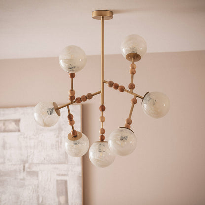 Lámpara Colgante Metal Cristal Routi  ILUZZIA