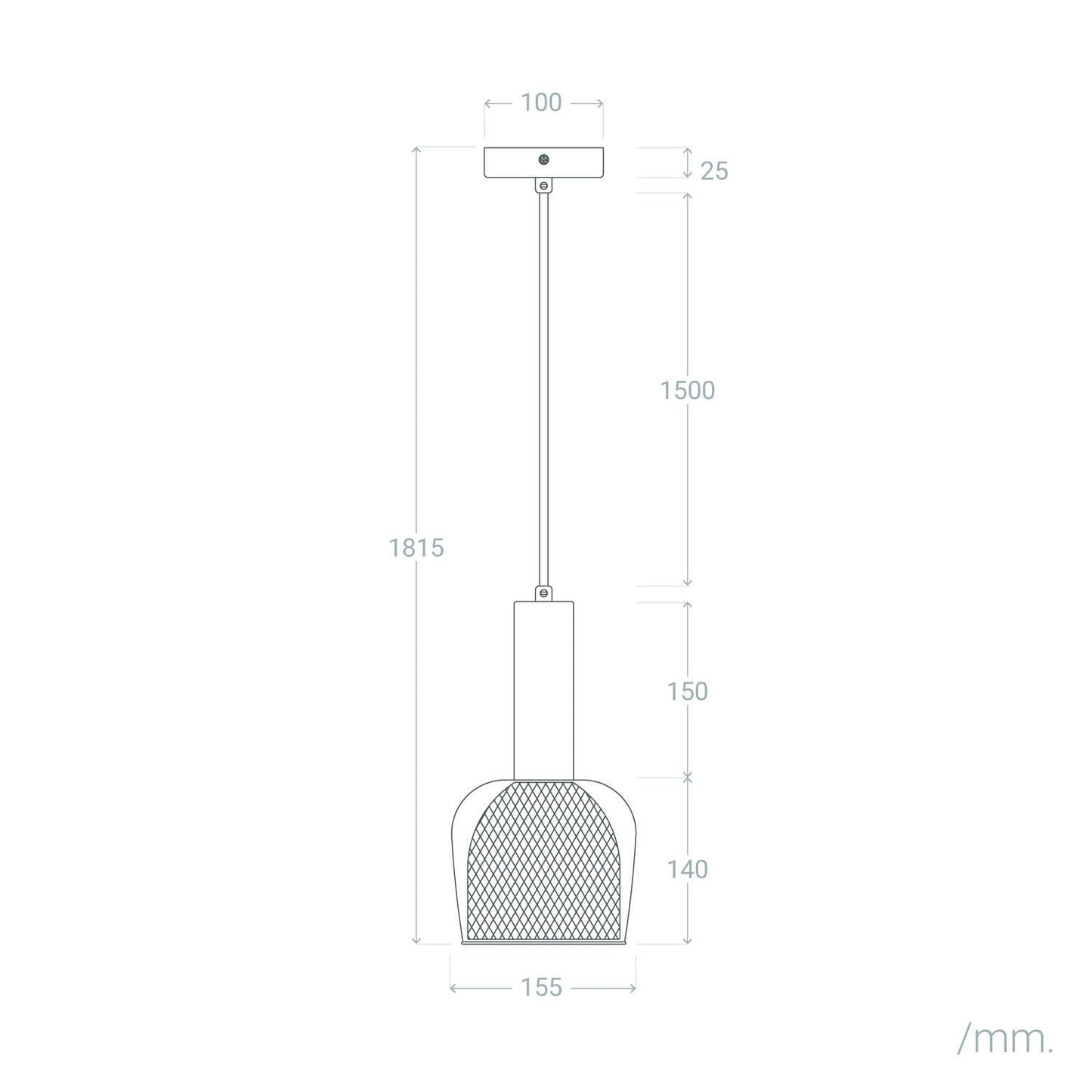 Lámpara Colgante Metal y Cristal Aziel