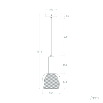 Lámpara Colgante Metal y Cristal Aziel
