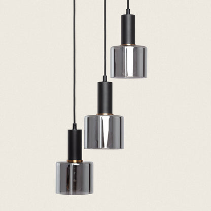 Lámpara Colgante Metal y Cristal Danae 3 Focos