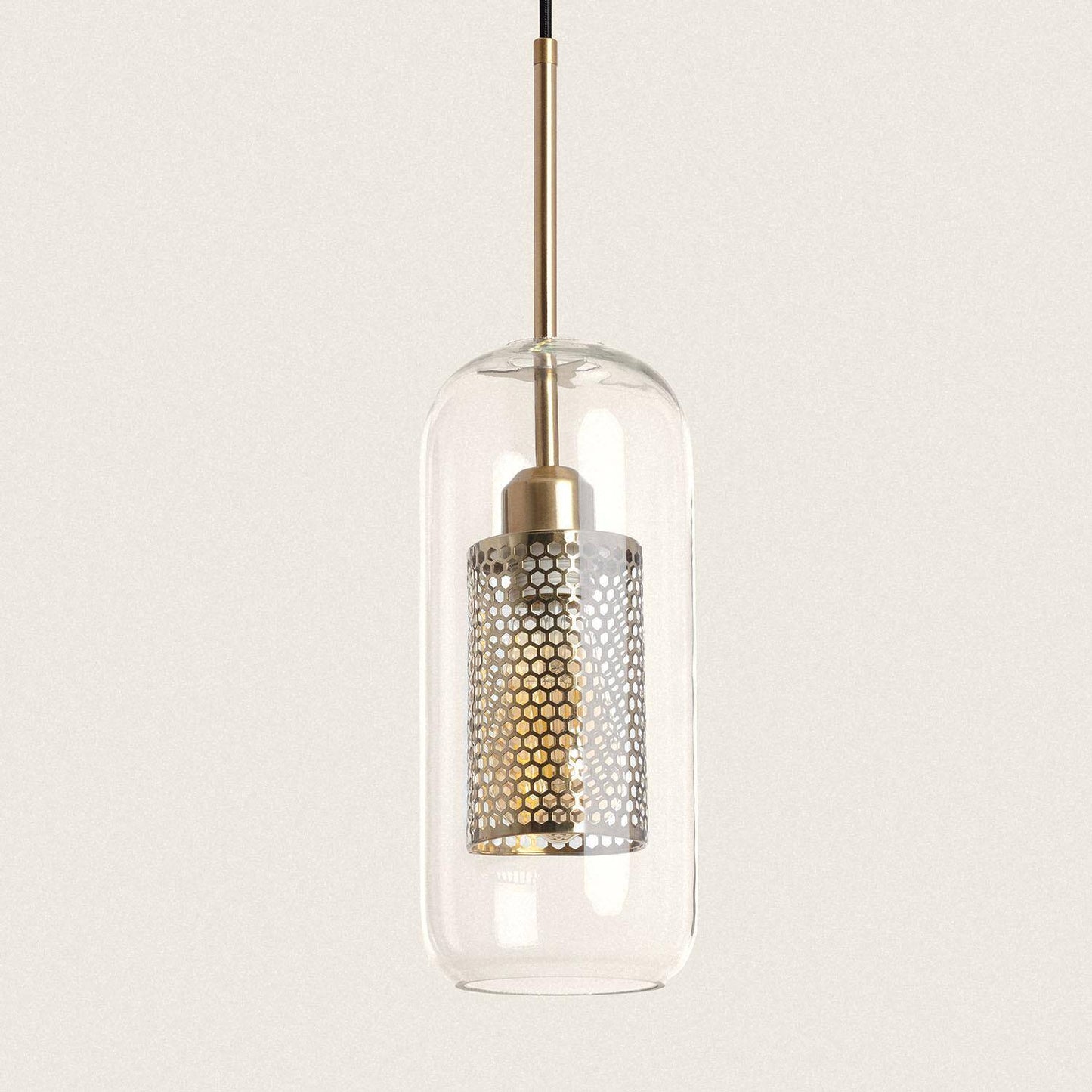 Lámpara Colgante Metal y Cristal Julieta Lungo