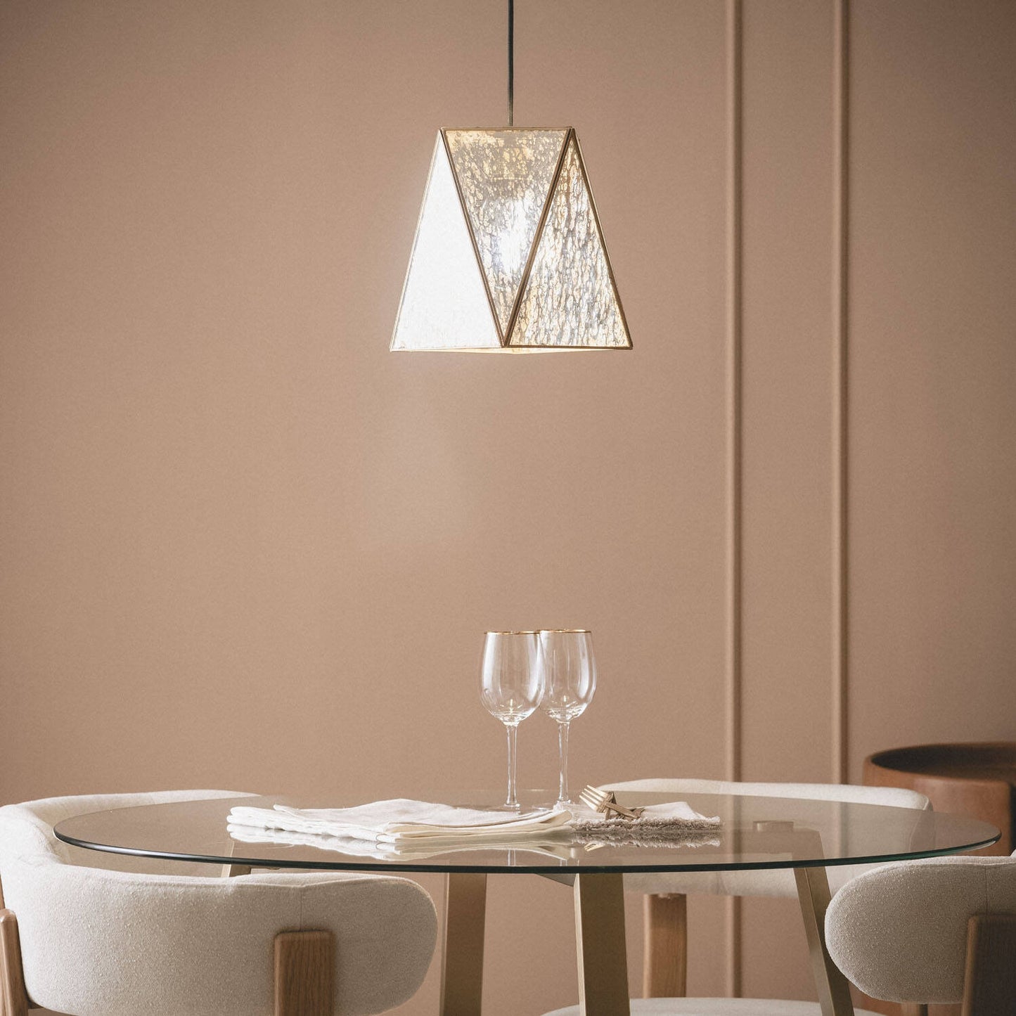 Lámpara Colgante Metal y Cristal Mattina ILUZZIA