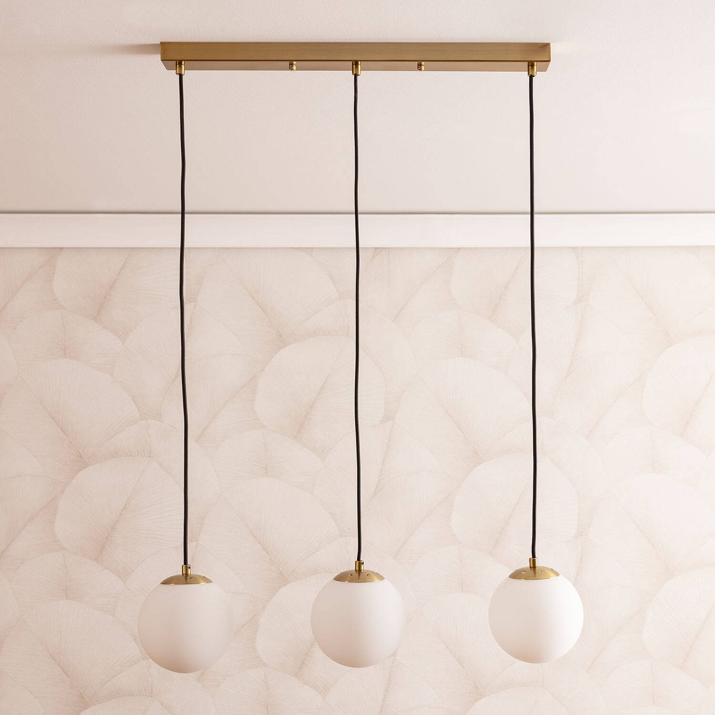 Lámpara Colgante Metal y Cristal Moonlight Brass 3 Focos