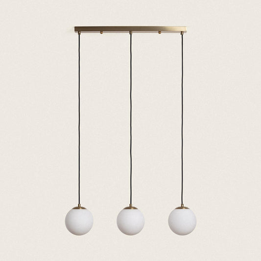 Lámpara Colgante Metal y Cristal Moonlight Brass 3 Focos