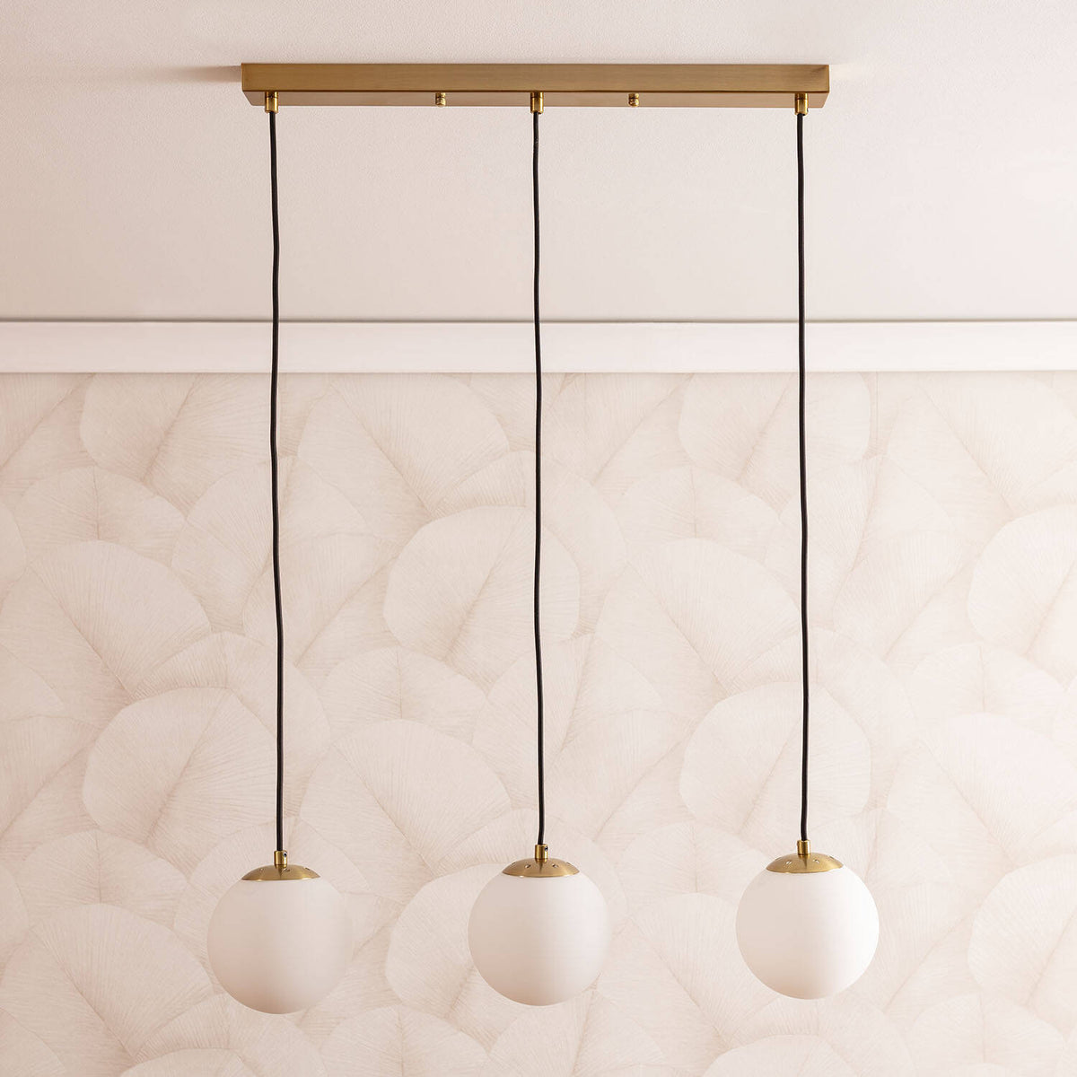 Lámpara Colgante Metal y Cristal Moonlight Brass 3 Focos
