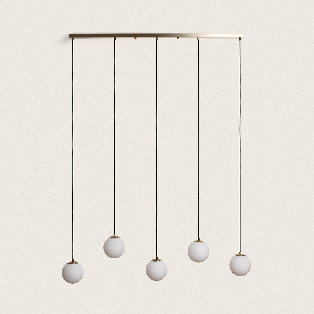Lámpara Colgante Metal y Cristal Moonlight Brass 5 Focos