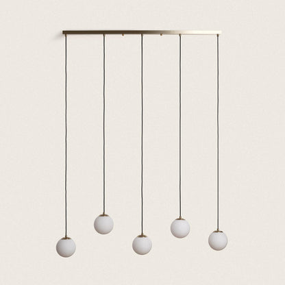 Lámpara Colgante Metal y Cristal Moonlight Brass 5 Focos