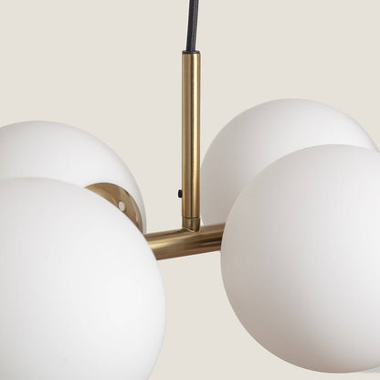 Lámpara Colgante Metal y Cristal Moonlight Brass 6 Focos