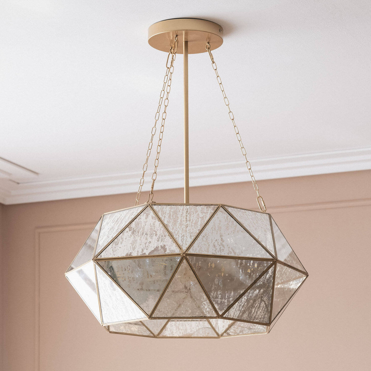 Lámpara Colgante Metal y Cristal Octagon  ILUZZIA