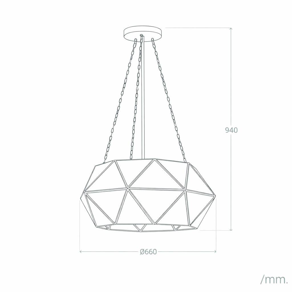Lámpara Colgante Metal y Cristal Octagon  ILUZZIA