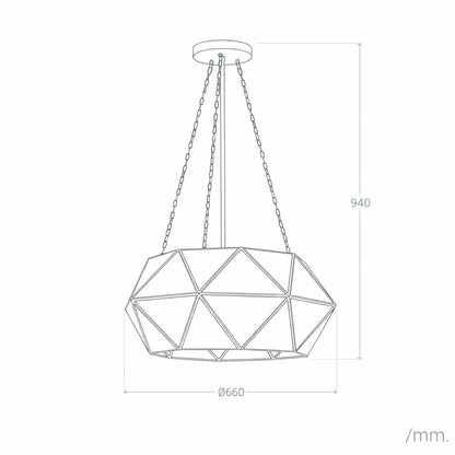 Lámpara Colgante Metal y Cristal Octagon  ILUZZIA