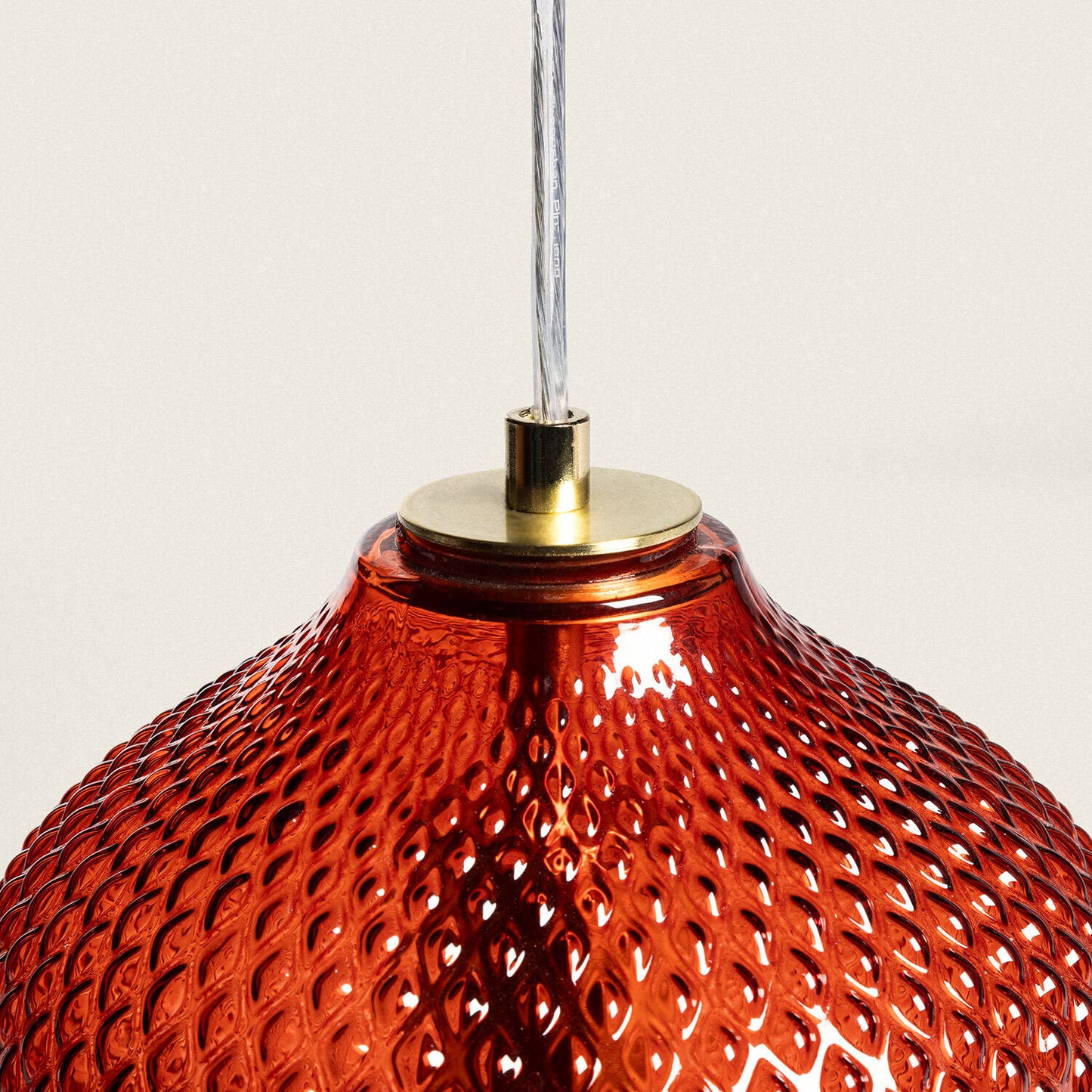 Lámpara Colgante Metal y Cristal Red Stiklu
