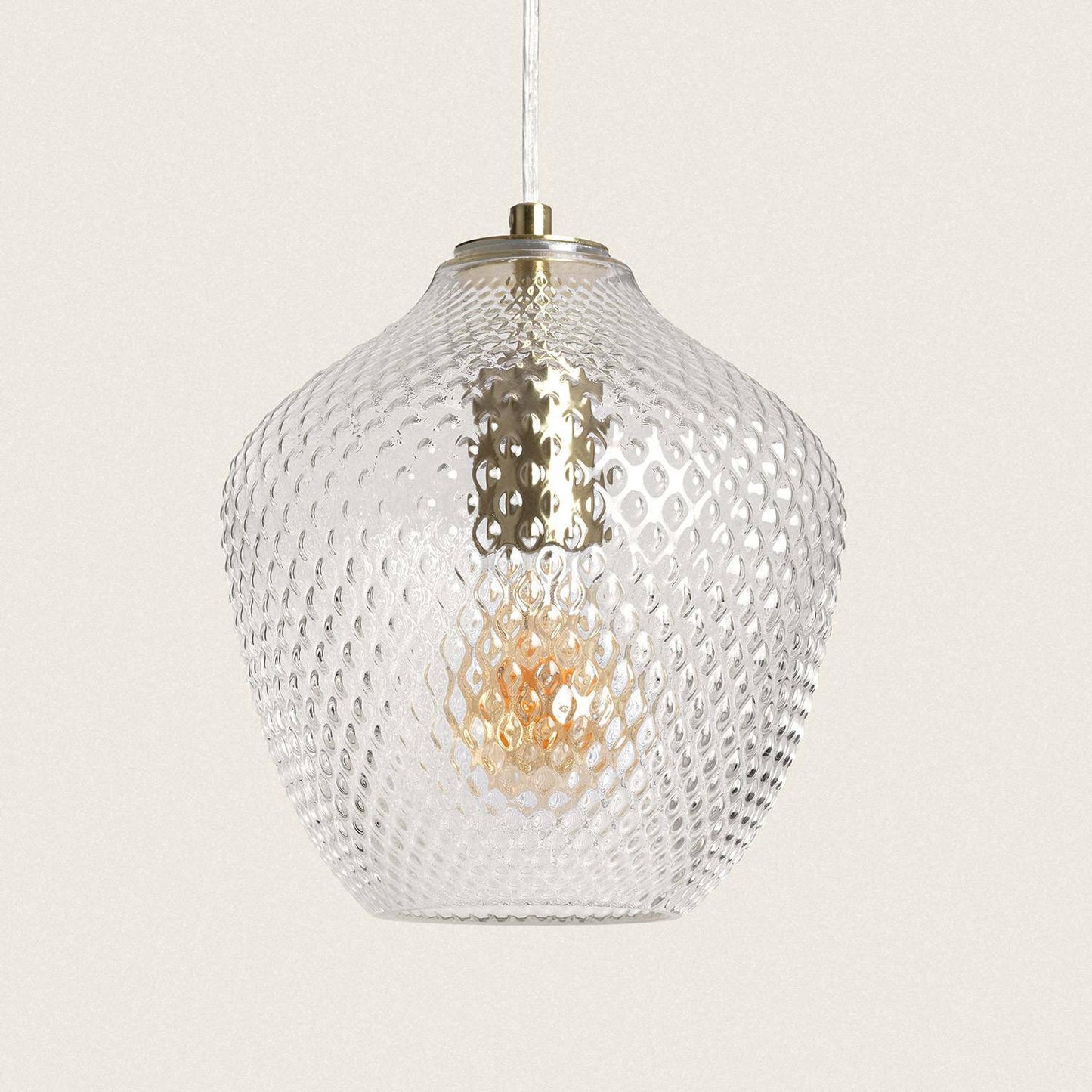 Lámpara Colgante Metal y Cristal Stiklu