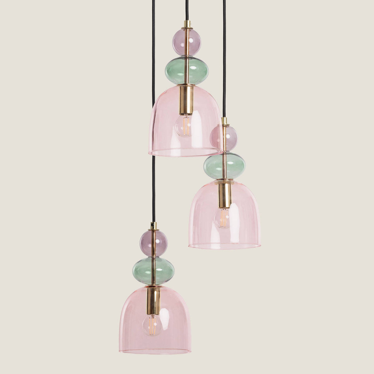 Lámpara Colgante Metal y Cristal Tri Baudelaire