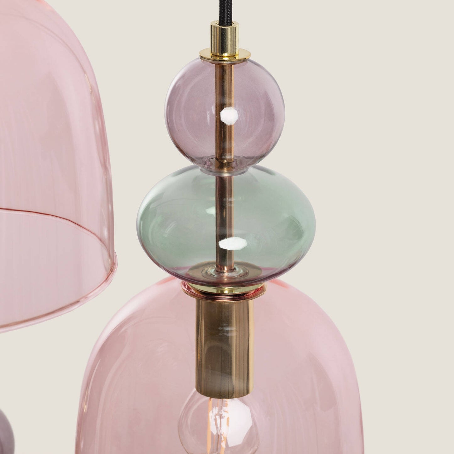 Lámpara Colgante Metal y Cristal Tri Baudelaire
