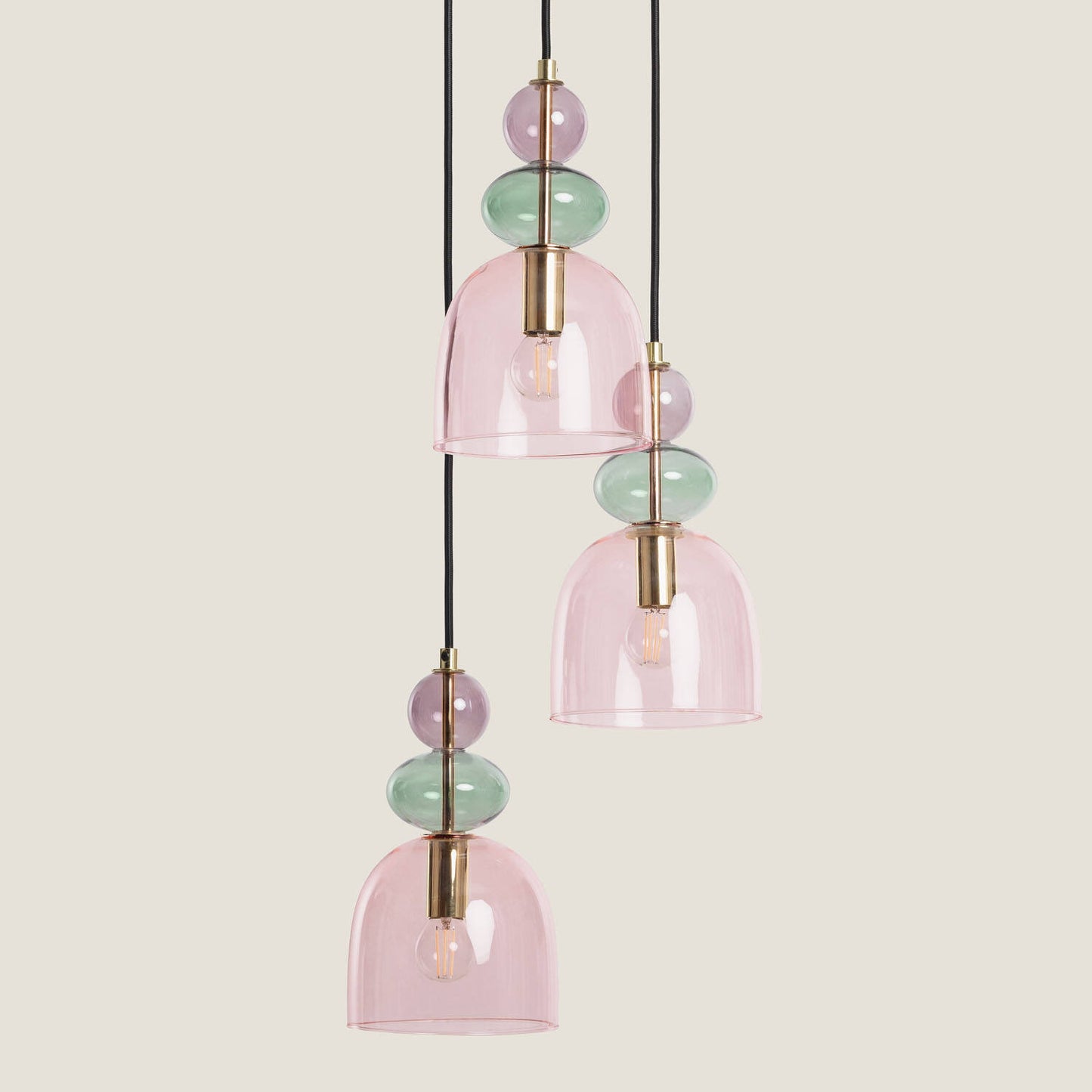 Lámpara Colgante Metal y Cristal Tri Baudelaire