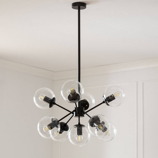 Lámpara Colgante Metal y Cristal Wassily 9 Focos