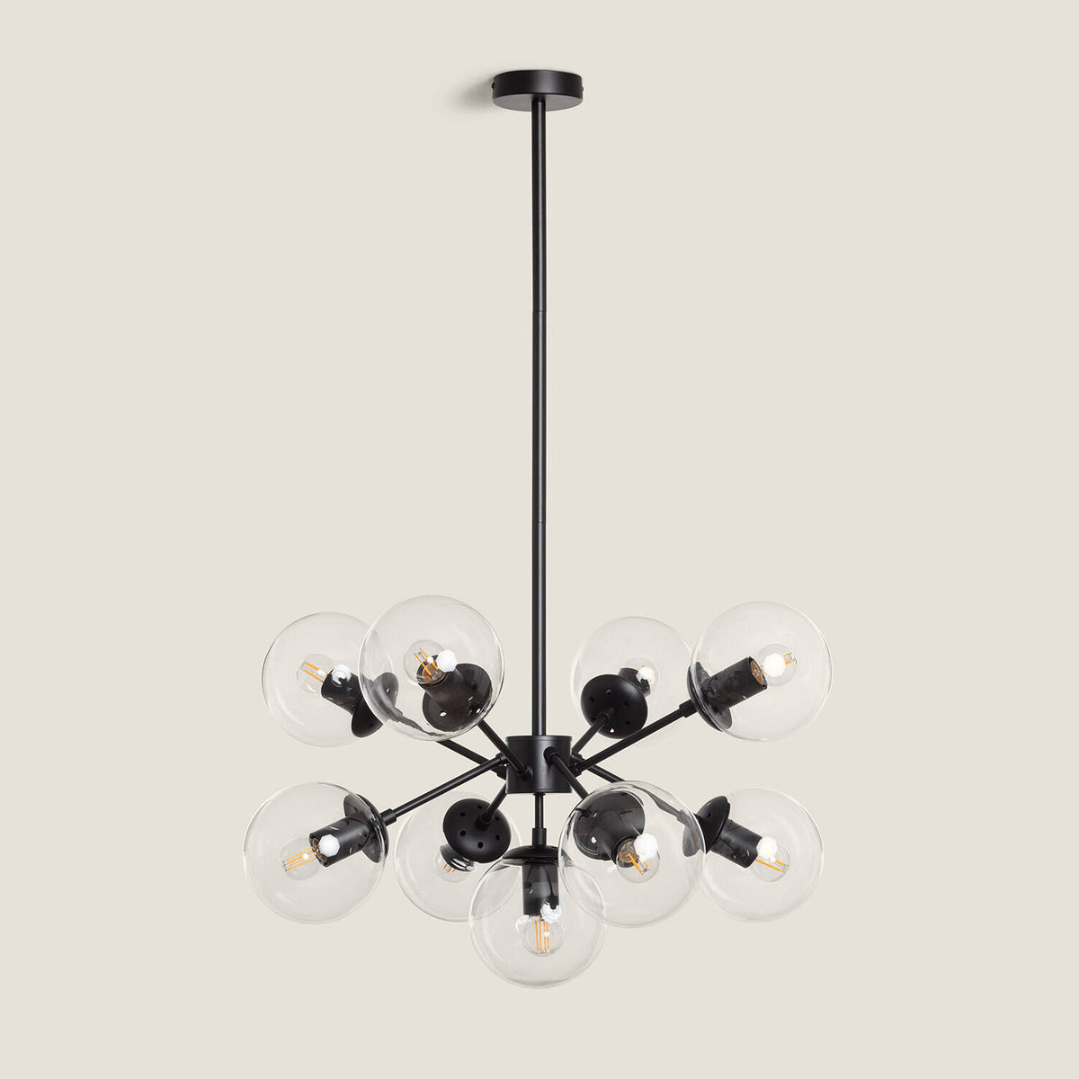 Lámpara Colgante Metal y Cristal Wassily 9 Focos