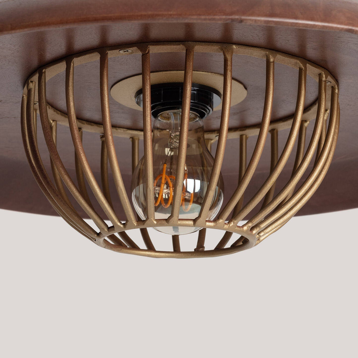 Lámpara Colgante Metal y Madera Alika ILUZZIA