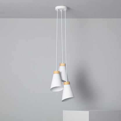 Lámpara Colgante Aluminio y Madera Itai