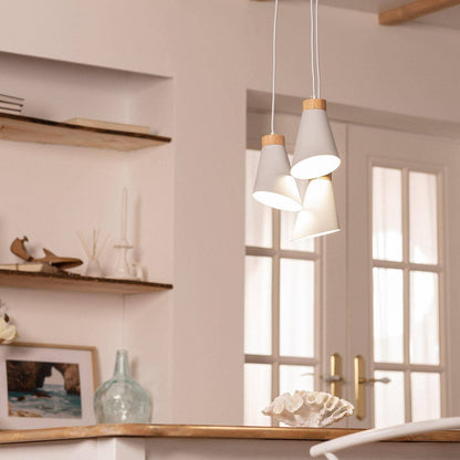 Lámpara Colgante Aluminio y Madera Itai