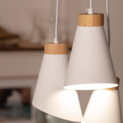 Lámpara Colgante Aluminio y Madera Itai