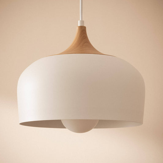 Lámpara Colgante Metal y Madera Serena