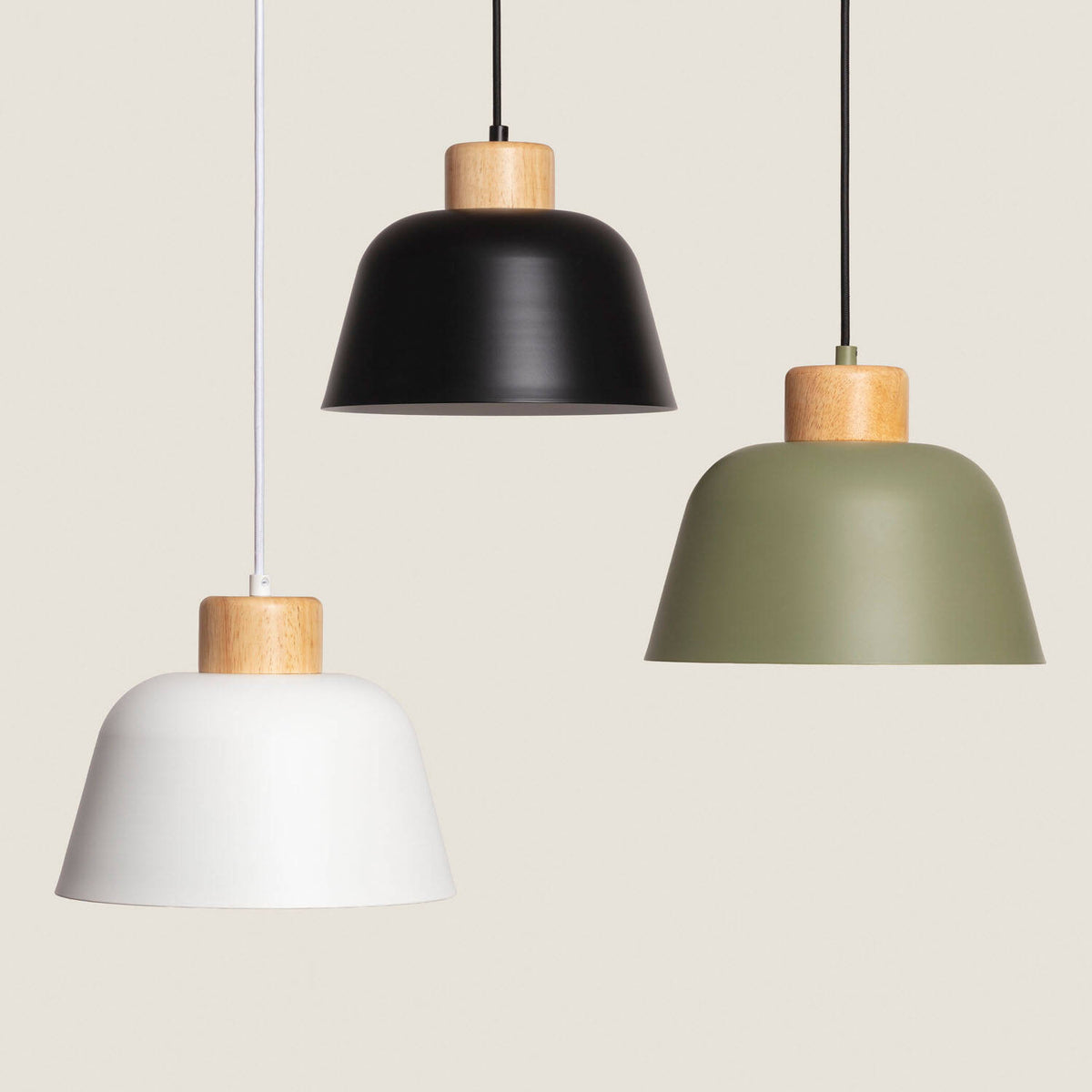 Lámpara Colgante Metal y Madera Wawak