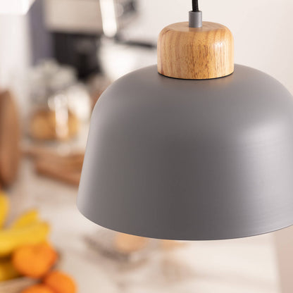 Lámpara Colgante Metal y Madera Wawak