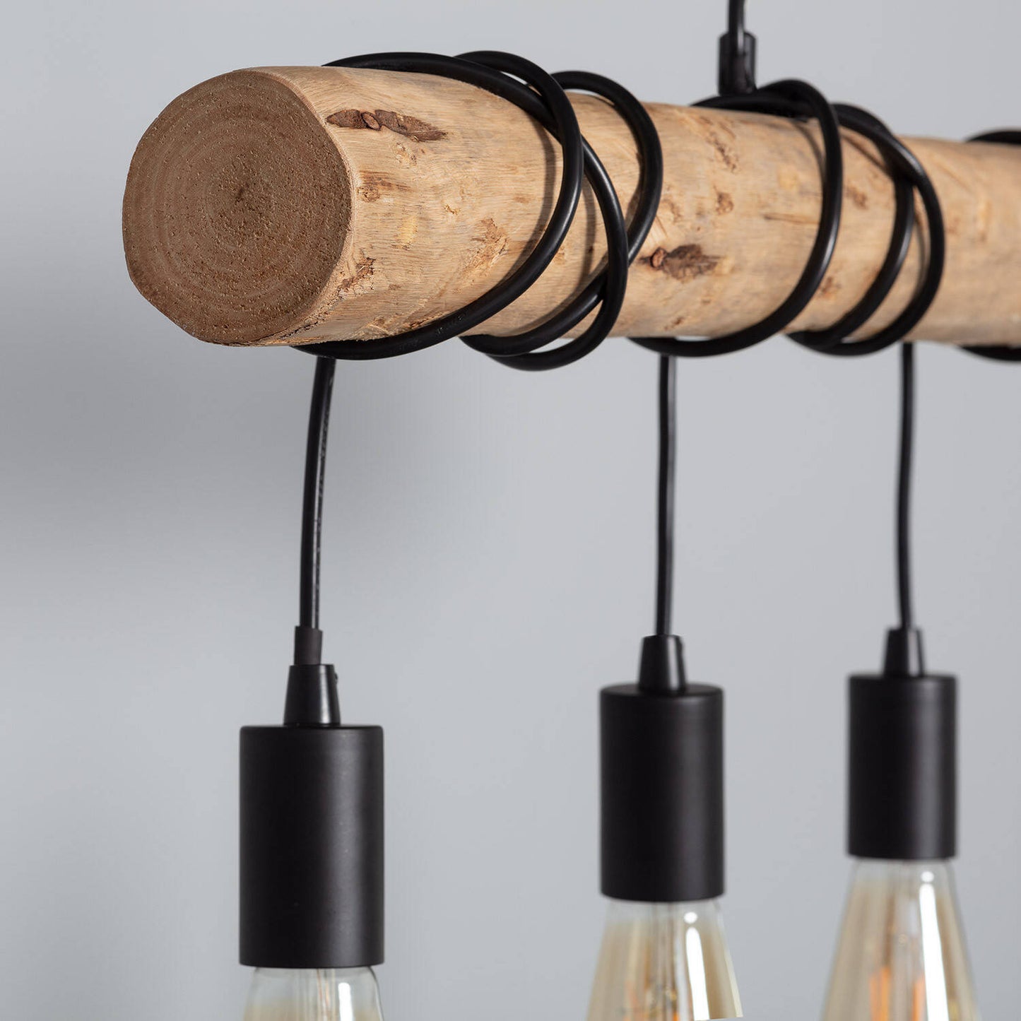 Lámpara Colgante Metal y Madera Yagis