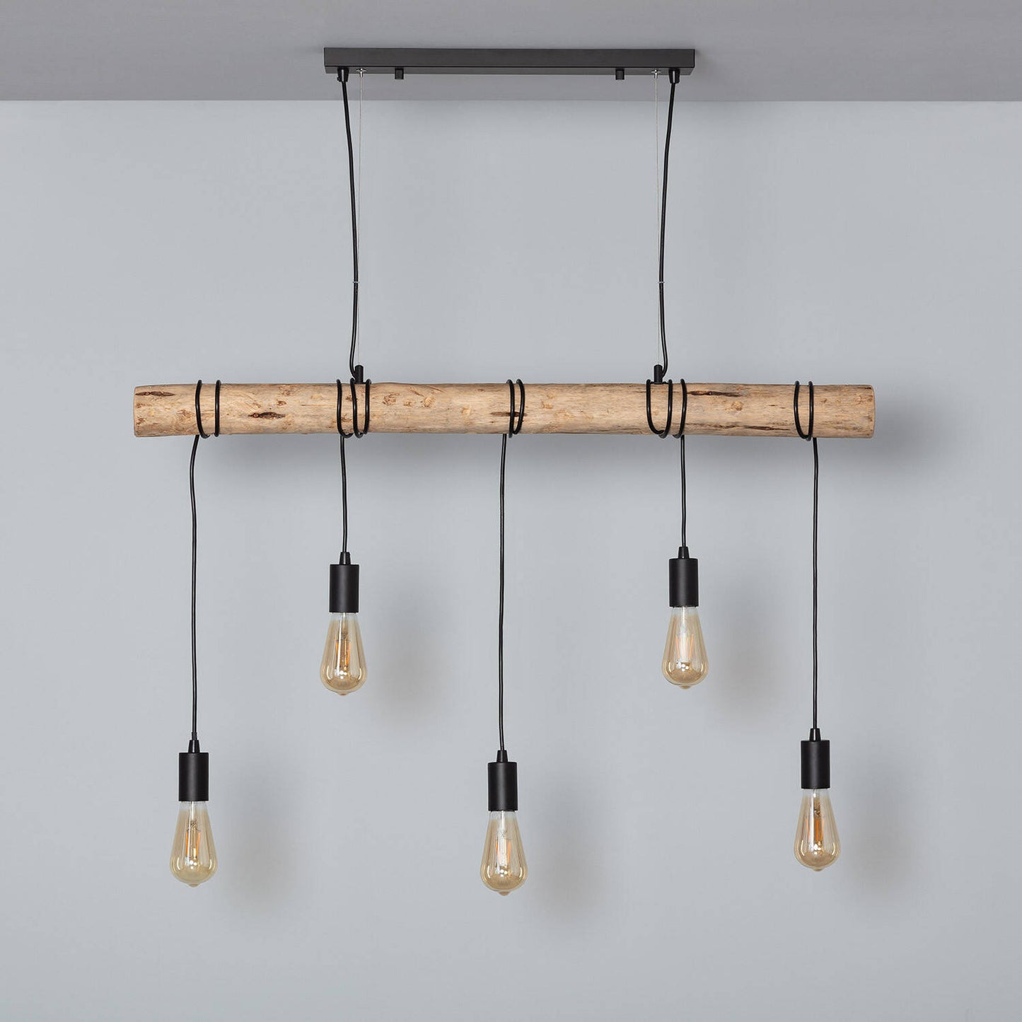Lámpara Colgante Metal y Madera Yagis