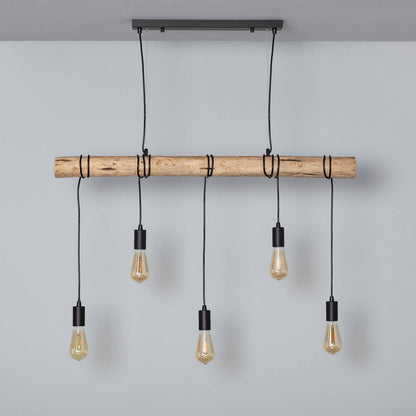Lámpara Colgante Metal y Madera Yagis