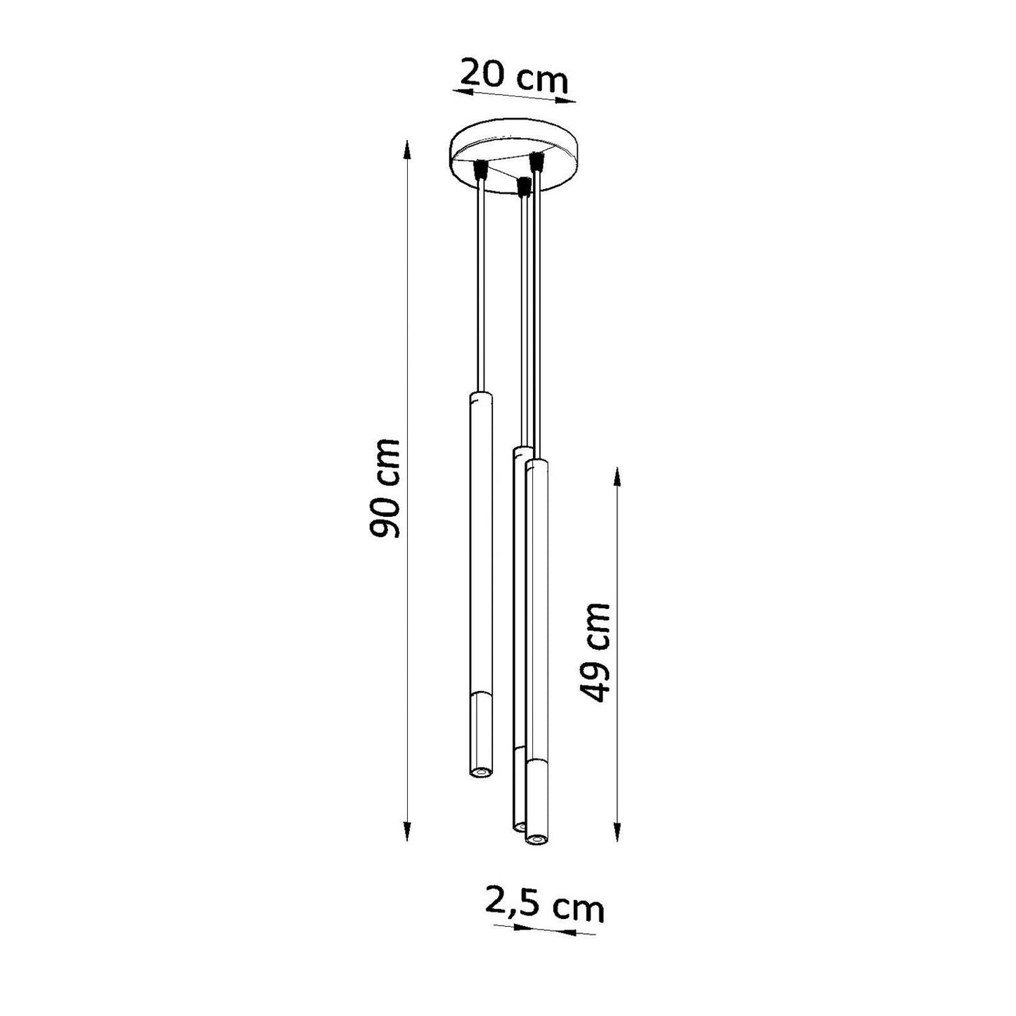 Lámpara Colgante Mozaica 3P Metal SOLLUX