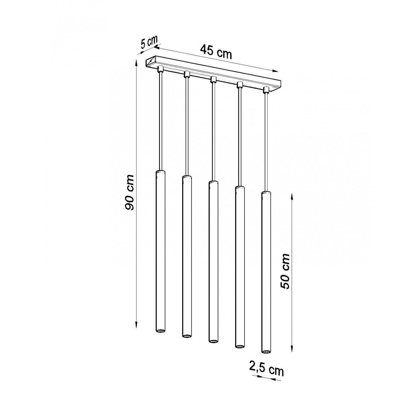 Lámpara Colgante Pastelo 5 Metal SOLLUX
