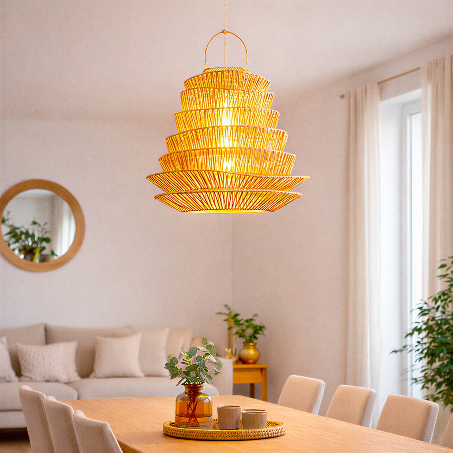 Lámpara Colgante Ratán Halima Ø570 mm ILUZZIA