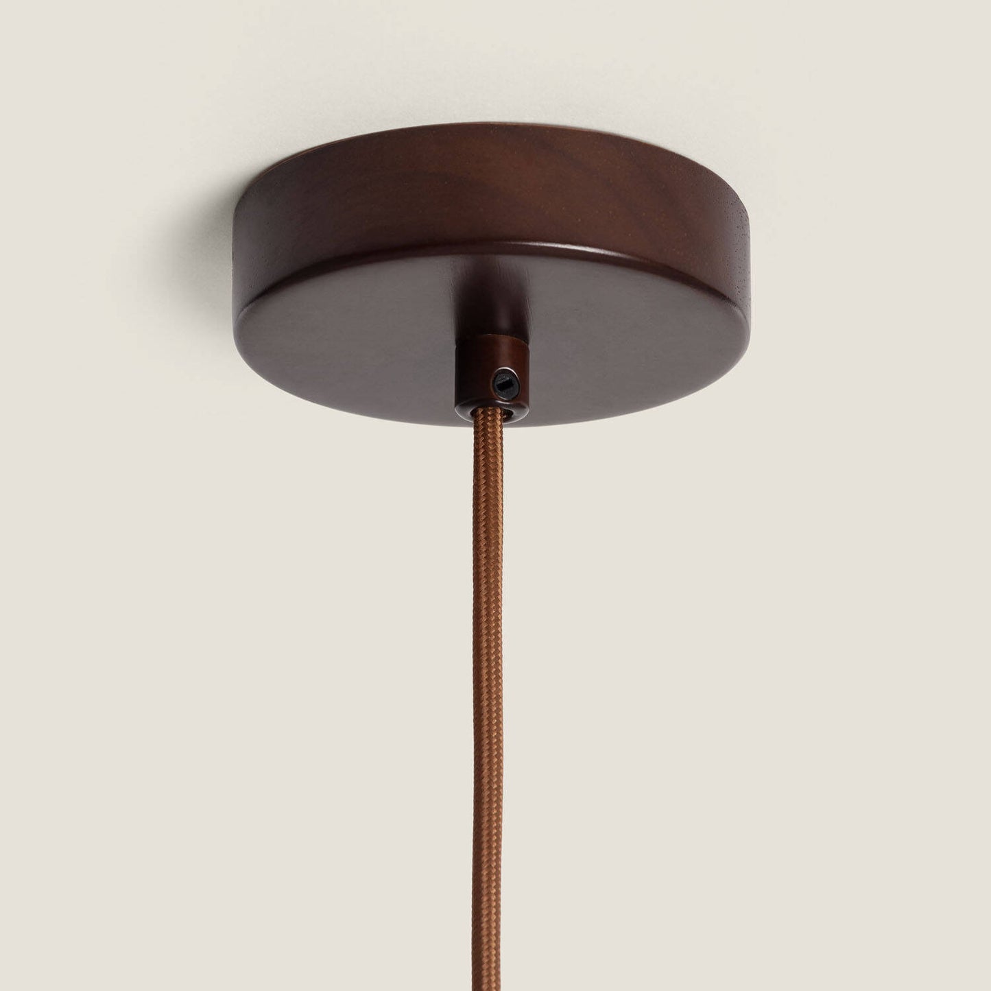 Lámpara Colgante Redonda Travertino y Madera Enzo