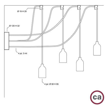 Lámpara Colgante Textil y Madera Spider Creative-Cables SPL114RN06DCGL