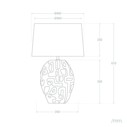 Lámpara de Mesa Cerámica y Lino Surab