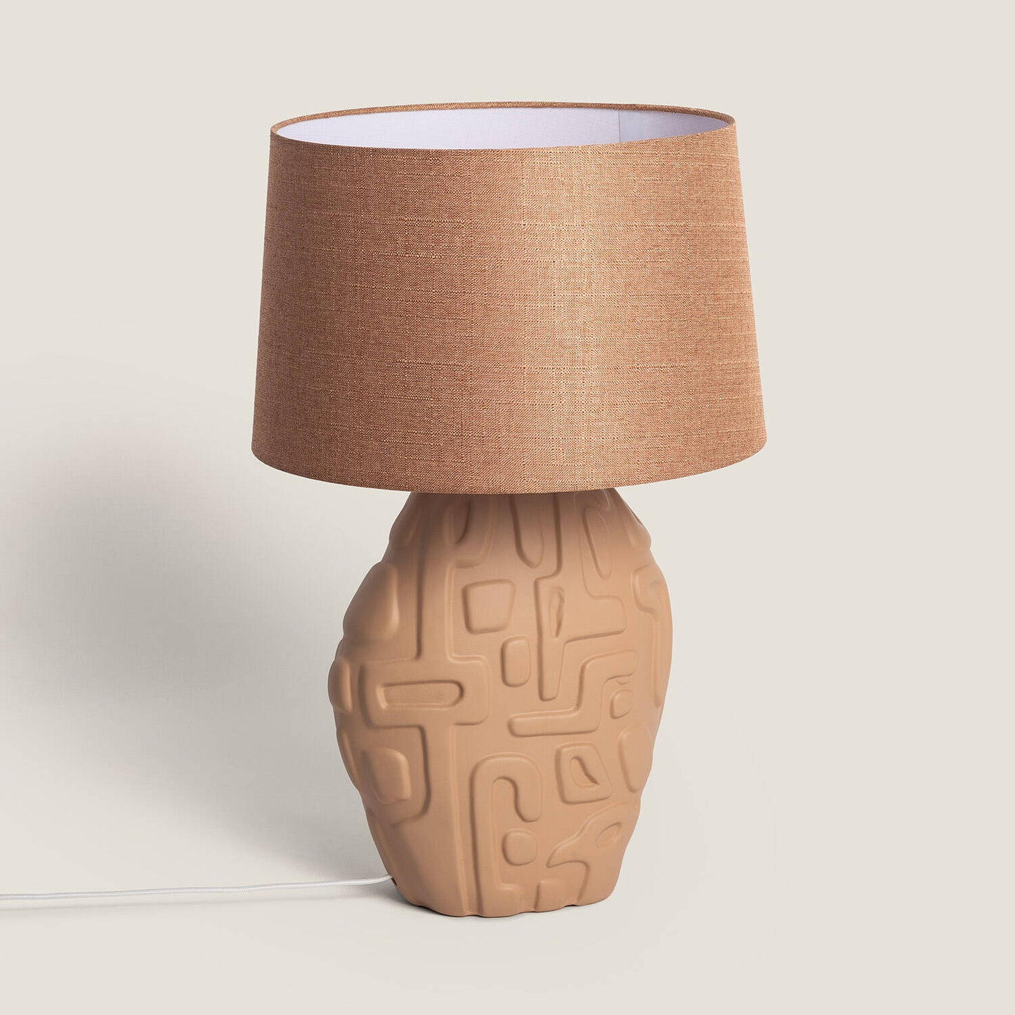 Lámpara de Mesa Cerámica y Lino Surab
