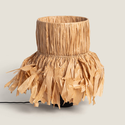 Lámpara de Mesa Cerámica y Rafia Bajawa