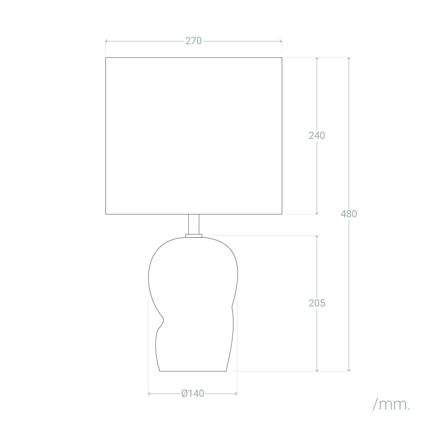 Lámpara de Mesa Cerámica y Tela Barta